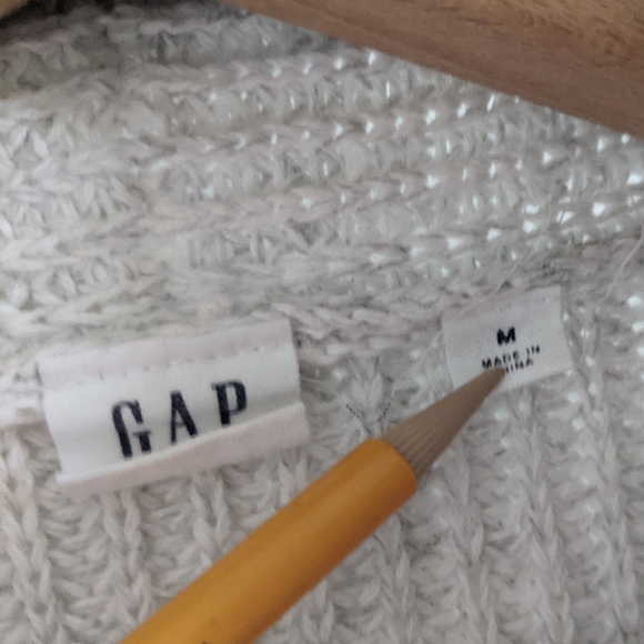 Gap Women's Medium Gray Cardigan Sweater Cotton Long Striped Ombre Colorblock M - Picture 5 of 5